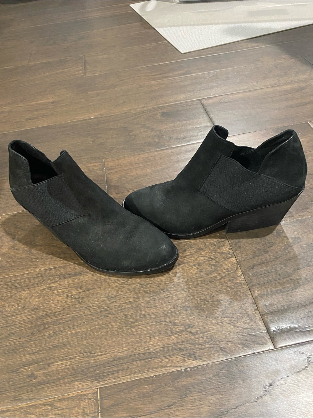 Eileen Fisher Black Suede Wedge Ankle Booties